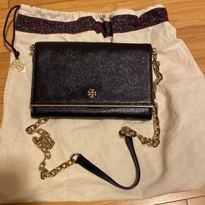 Tory Burch Robinson patent chain purse